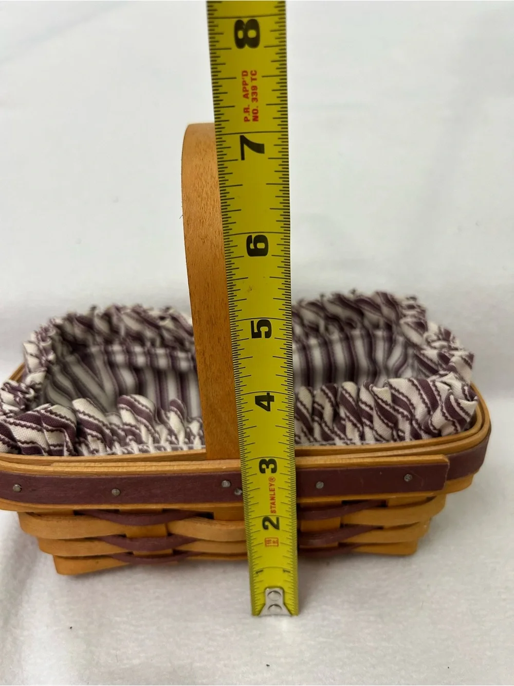 Longaberger 1997 Sweetheart Treats Basket with stripped liner